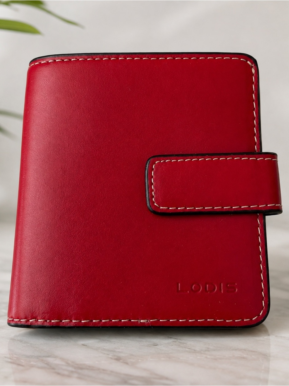 Lodis Audrey Petite Red Leather Wallet